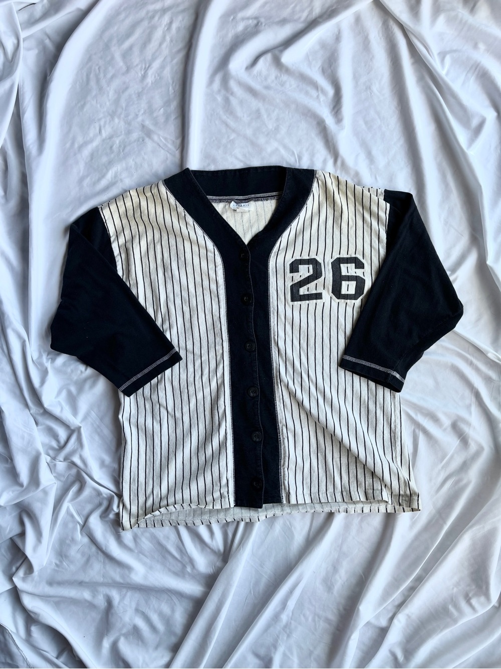 Vintage 26 Baseball Long Sleeve Black & White Jersey
